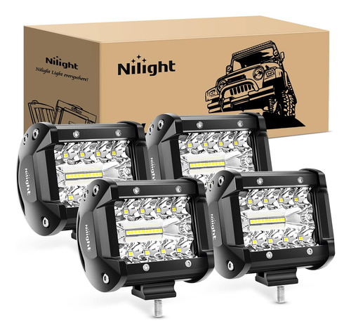 4 Unidades De Capsulas Led Nilight, 4 Pulgadas, 60 W, Tri...