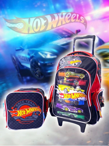 Set De Morral Hot Wheels 45 Cm C/r Lonchera 