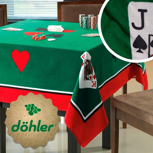 Toalha De Mesa Quadrada Jogos Poker Truco Baralho Dohler