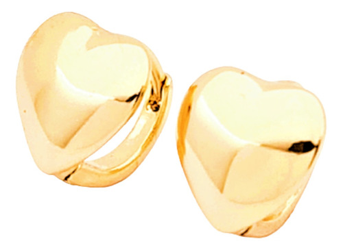 Aretes Corazon Oro Laminado 18k Arracadas Huggies Finas