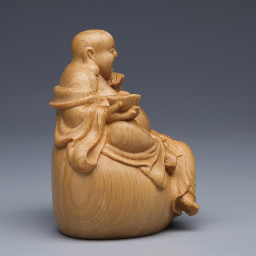 Estatua De Buda, Adorno De Madera, Escultura Artesanal,