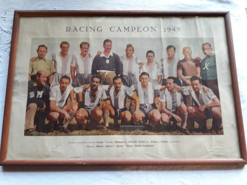 Poster Racing Club Año 1949 57x40 Cms Con Marco