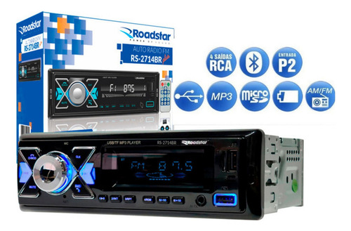 Rádio Roadstar Rs2714br Bt + 4 Alto 6 Pol Bomber