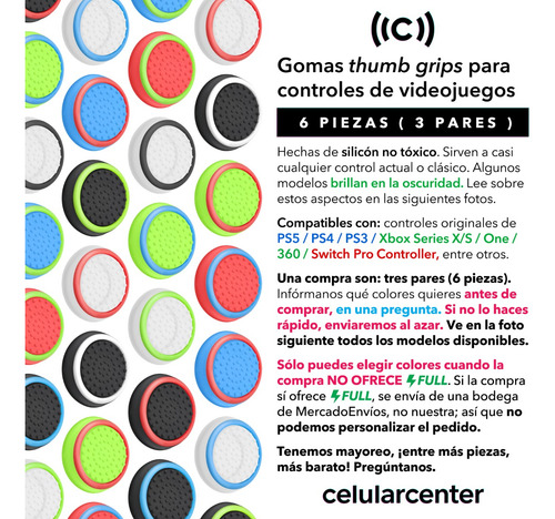 X6 Grips Silicón Para Xbox Series X S Ps5 Ps4 Joystick Gomas