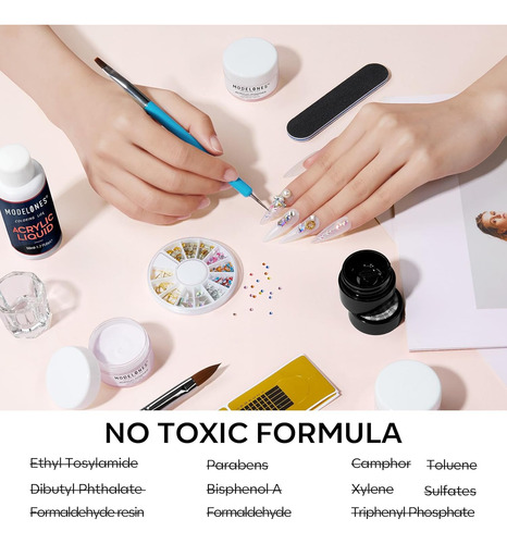 Modelos Kit De Uñas Acrílicas, Juego De Polvo Acrílico Y Líq