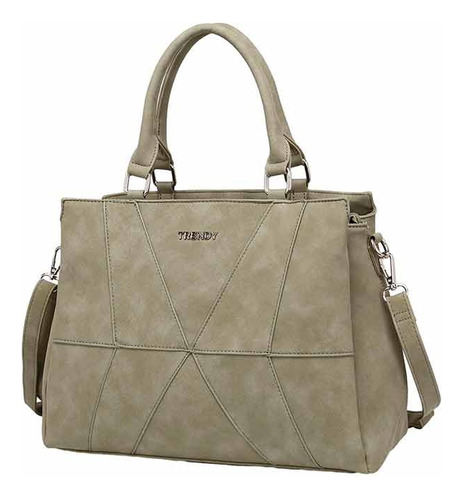 Cartera Trendy Bolso Eco Cuero Original Amplia Mujer Moda