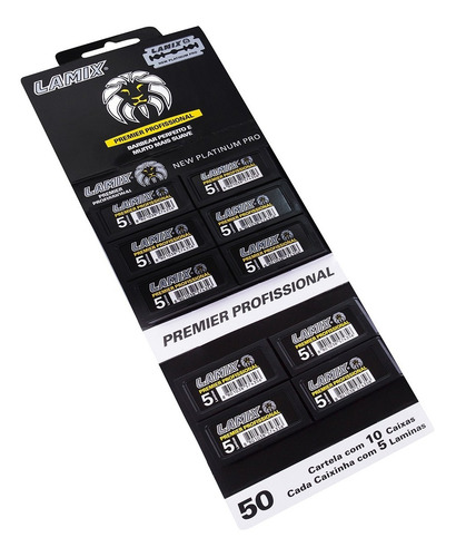 Lâmina Barbear Lamix Black 5 Cartelas C/250 Unidades