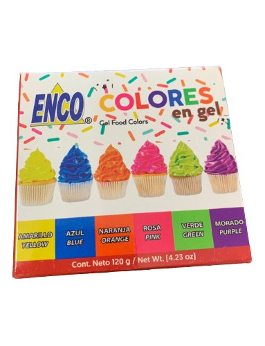 Kit 6 Colores En Gel 20g Color Neón Enco