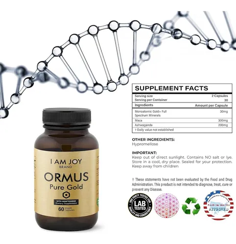 Ormus Gold Cápsulas De Elementos Monoatómicos Con Adaptógenos Maca Y Ashwaganda | Puede Ayudar A Equilibrar El Estado D