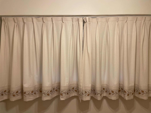 2 Cortinas Para Ventanas - Tela Jacquard Rustico Con Guarda