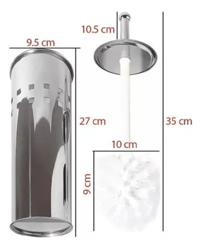 Escova Sanitaria Com Suporte Banheiro Higienização Inox