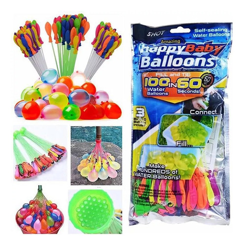 555 Globos Para Agua Mágicos Fiesta Acuatica Diversión 5pack