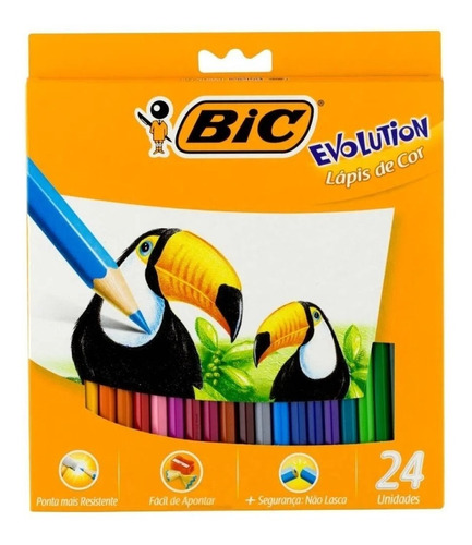 Lápices De Colores Bic Evolution 24 Largos