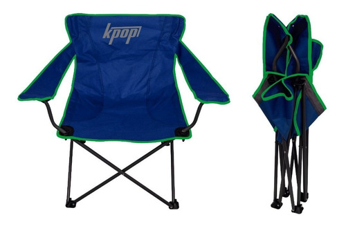 Silla Plegable Camping Playa Kpop Pequeña Portátil Color Azul/verde