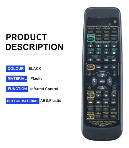 Mando A Distancia Para Receptor Pioneer Axd7247 R Vsx-d510 V