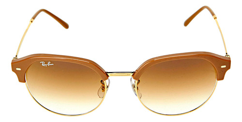 Óculos De Sol Feminino RB4429 Bege Sobre Ouro Lentes Marrom Ray-ban