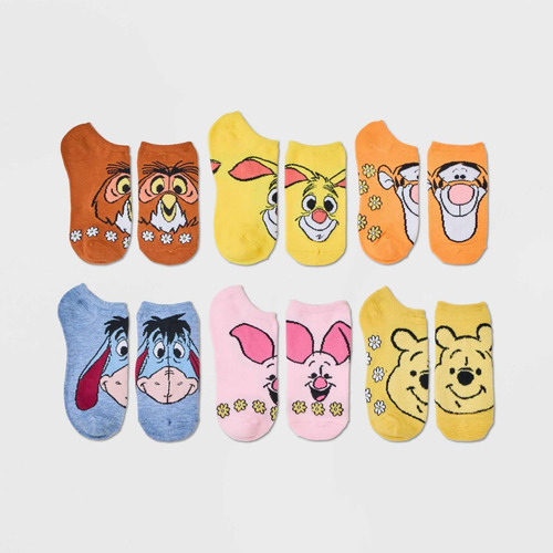 Set De Medias Winnie Pooh Y Amigos 6 Pares Adultos Disney