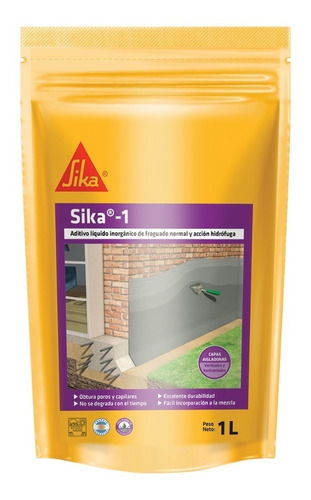 Sika 1 - Hidrofugo Aditivo Inorganico Impermeable X 1 Litro