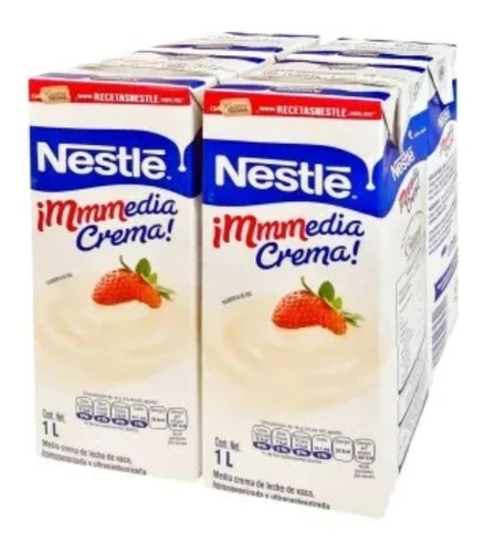 Media Crema Nestlé Con 4 Piezas De 1 Litro - Nestle