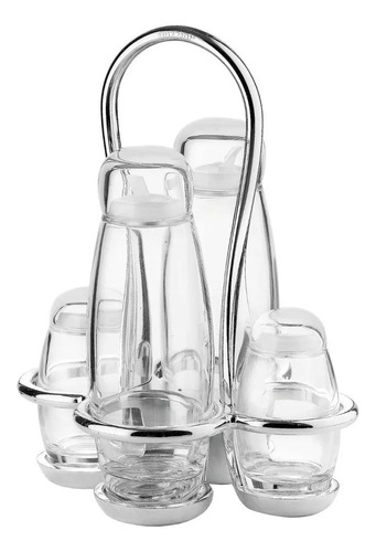 Set Aceite Vinagre Sal Pimienta Alcuza Cruet Look Guzzini C