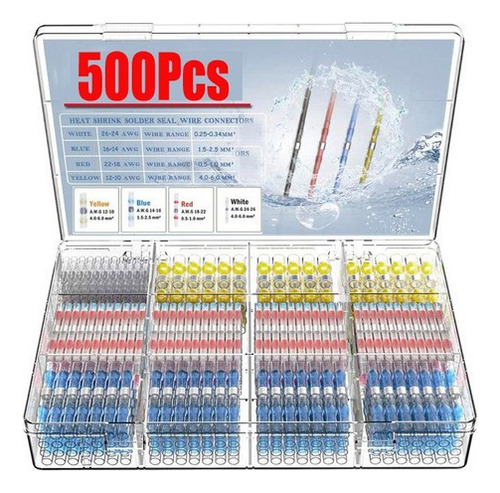 500 Terminales De Crimpado Impermeables Termorretráctiles