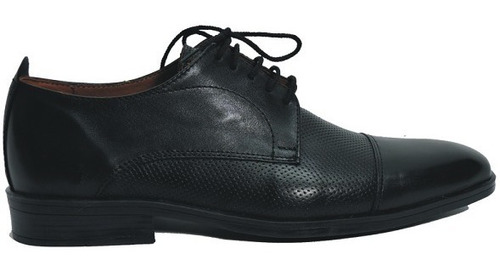 Zapato Hombre Vestir Cuero Negro Micro Acord Base Goma G