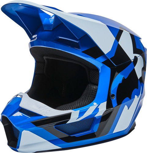 Imagen 2 de 5 de Casco Motocross Fox - V1 Lux #28001 - Azul