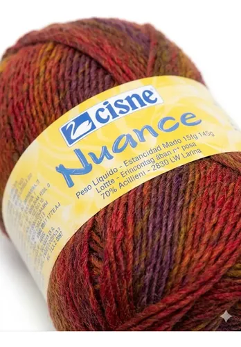Fio Lã Nuance 100g 180m Tex556 Crochê Tricô Mescla Matizado