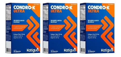 Kit Condro-k Ultra Katigua Com 3 Caixas De 30 Cápsulas Cada