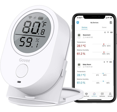 Medidor Digital De Temperatura Y Humedad  Portátil Con App 