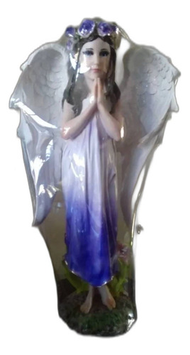 Figura Decorativa, Ángel Colores Azul Con Blanco, 47cm Alto