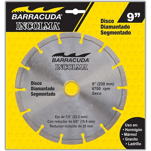 Disco Diamantado Segmentado 9'' Barracuda Incolma