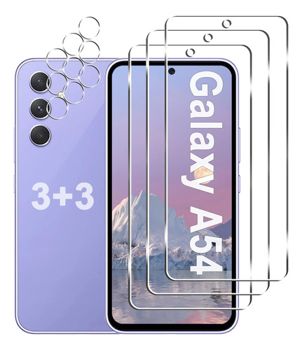 3 + Protector Pantalla Para Galaxy A54 5g Lente Camara 9h