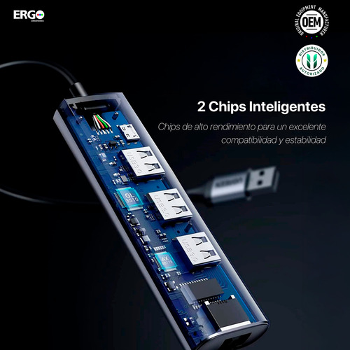 Hub Ugreen 5en1 Usb-c Multipuerto 5gbps Micro 5v Rj45 Pc Mac