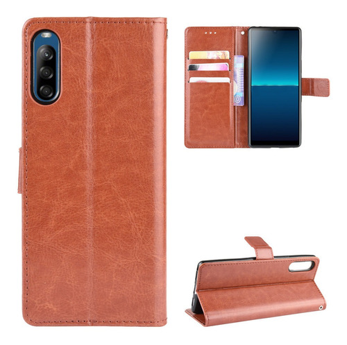 Funda De Piel Con Tapa Anticaída Para Sony Xperia L4