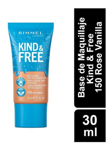 Imagen 1 de 7 de Base De Maquillaje Rimmel Hidratante Kind & Free Apto Vegano