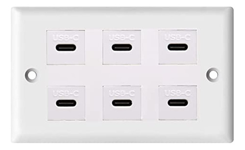 Motong 6 Puertos Cargador De Pared Usb Tipo C Placa De Enchu