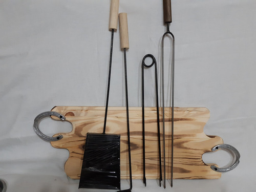 Set .kit Parrillero Accesorios Asador Pala Atizador Pinza Et