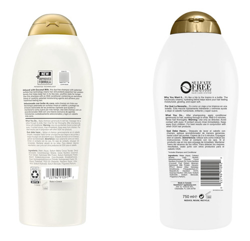 Shampoo & Acondicionador Ogx Coconut Milk 750ml Cada Uno
