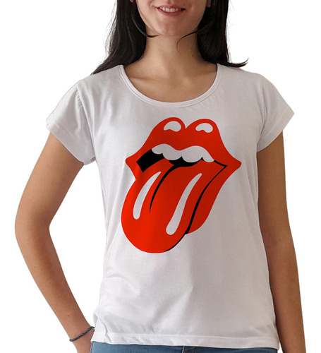 Remera Lengua Stone Rock Jagger Mujer Purple Chick