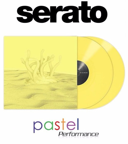Par Serato Pastel Amarelo Vinyl Discos Mk2 Plx Rane Dj S9