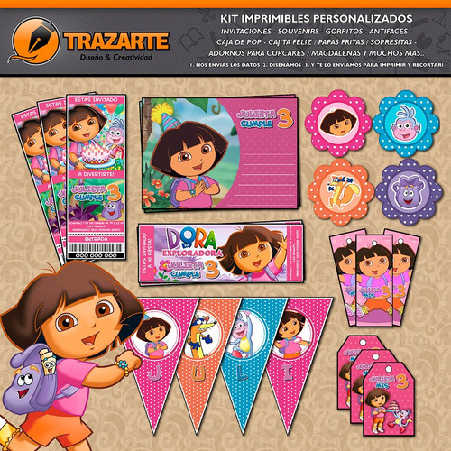 Kit Imprimible Dora La Exploradora Personalizado Candy Bar
