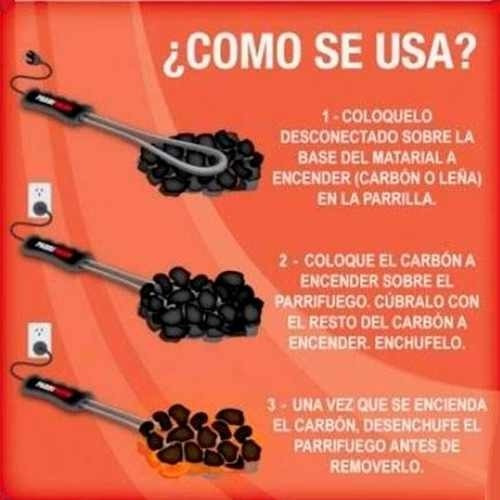 Imagen 4 de 6 de Encendedor Electrico De Fuego Rapido Parrilla Carbon Leña