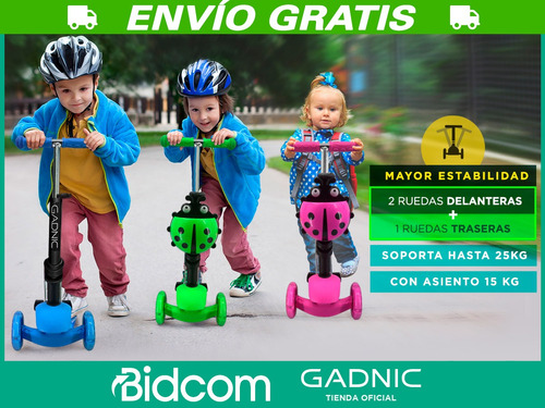 Imagen 3 de 10 de Monopatín Infantil Gadnic Andador 3 En 1 Con Luz Reforzado