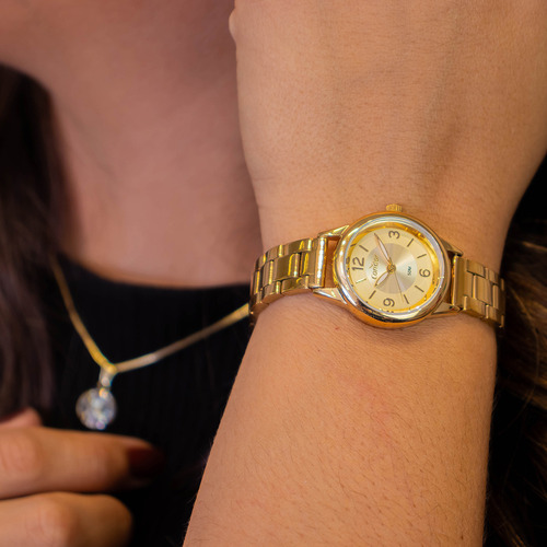 Condor CO2035NAQK4X relógio feminino dourado com joias