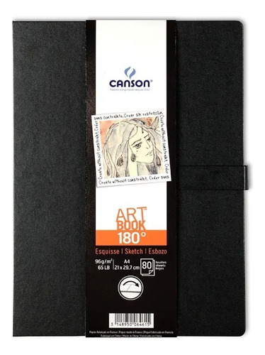 Canson Artbook 180° 96gr 21x29,7 80 Hojas