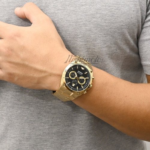 Relógio Orient Masculino Cronógrafo Mgssc030 P1kx Dourado