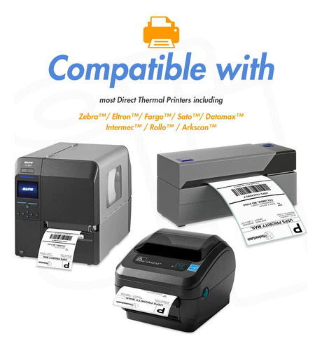 2,5 cm Core 1,5 x 1 zebra Direct Thermal Label...