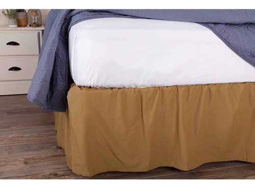 Vhc Brands Bed Skirts Solid King Ruffled Cotton Bed Skirt In