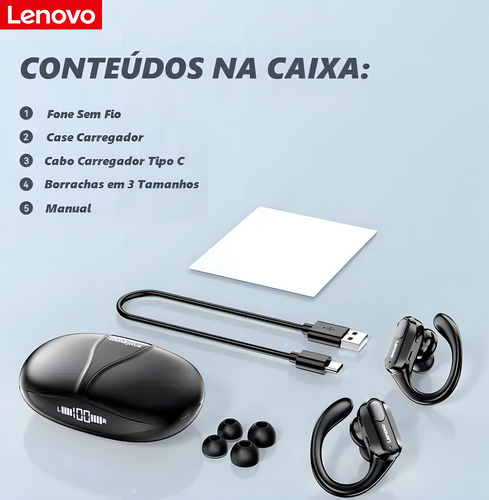 Auriculares Bluetooth 5.3 Lenovo Xt80 Thinkplus Negros